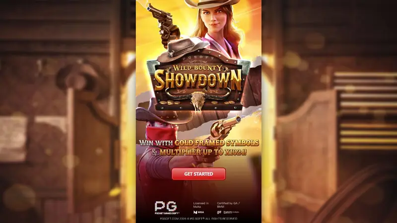 Wild Bounty Showdown demo start screen by PG Soft